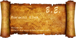 Baracsi Elek névjegykártya